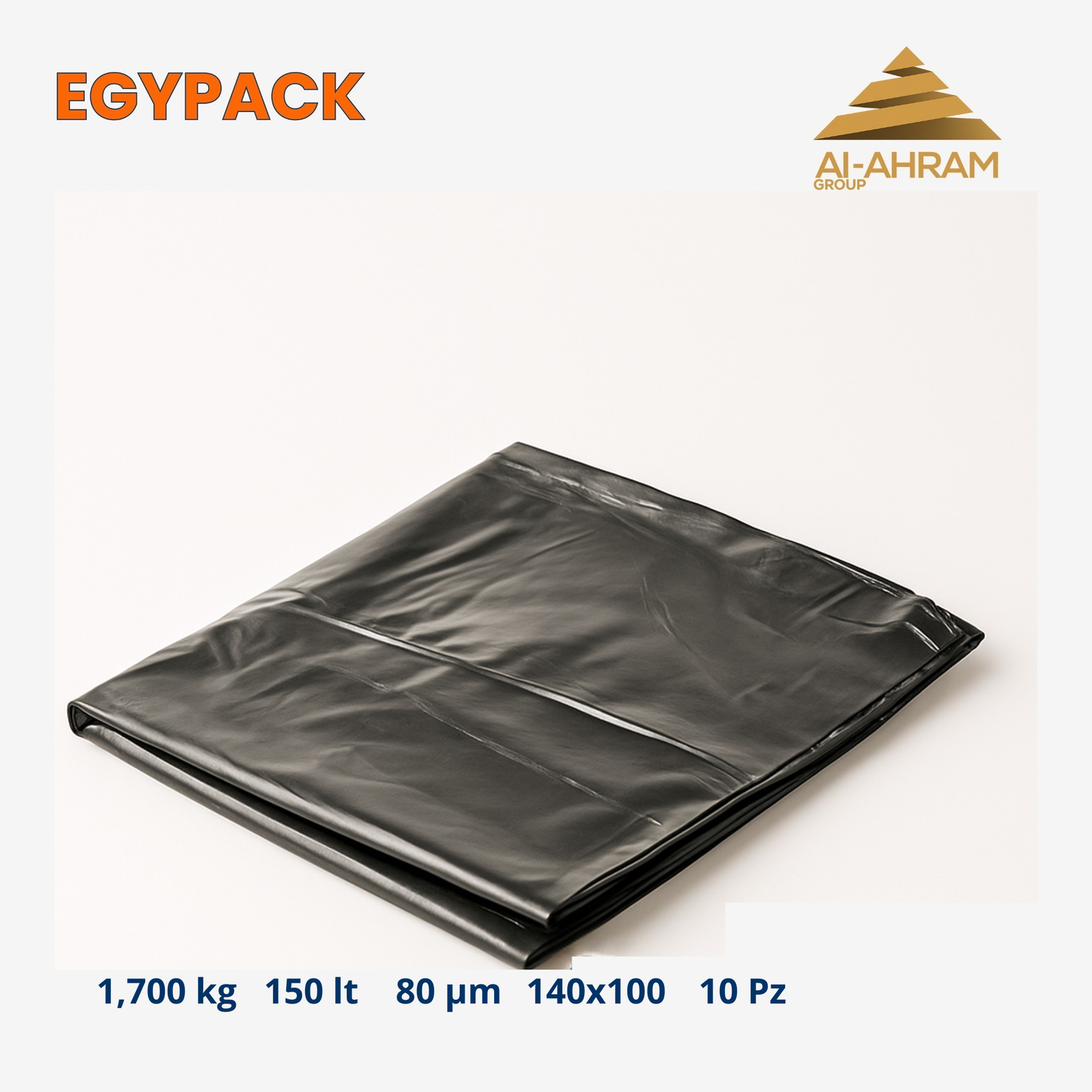 EXTRA STARKE MÜLLSÄCKE – 140 L – 100 × 140 cm – 70 µm – PACK MIT 10 SÄCKEN