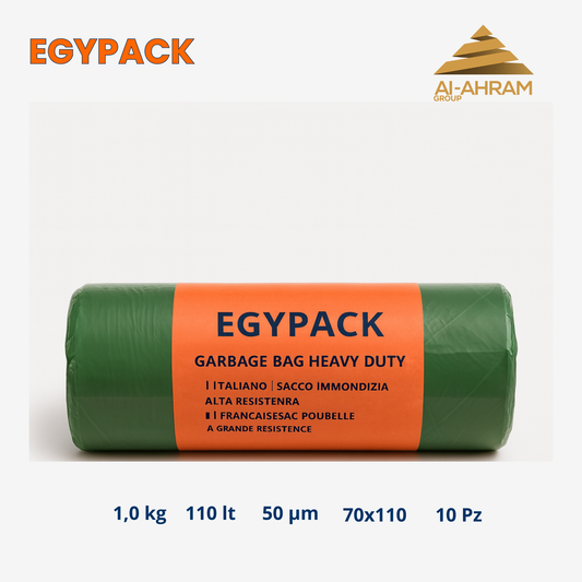 GARBAGE BAG HEAVY DUTY - STAR SEAL 110Lt - 70X110cm - 50my - 10pcs ROLL - Pack of 6 rolls