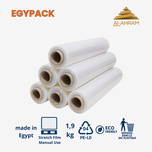 PALLET STRETCH PE FILM – Manual Use – 20my – 50cm Height – 1.9kg Gross Weight – 300m Length – Pack of 4 Rolls