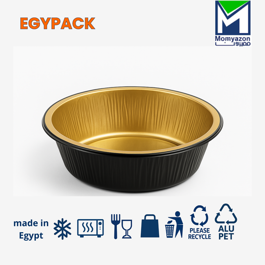 ALUMINIUM MAGIC FOIL ROUND TRAY – Microwave, Oven & Refrigerator Safe – with PET Lid – 500ml – Pack of 50 pcs