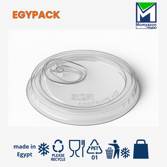 FLAT LID SIP-LID FOR PET CUP – Suitable for 12 oz, 14 oz, 16 oz and 18 oz PET cups (Ø 9.2 cm)