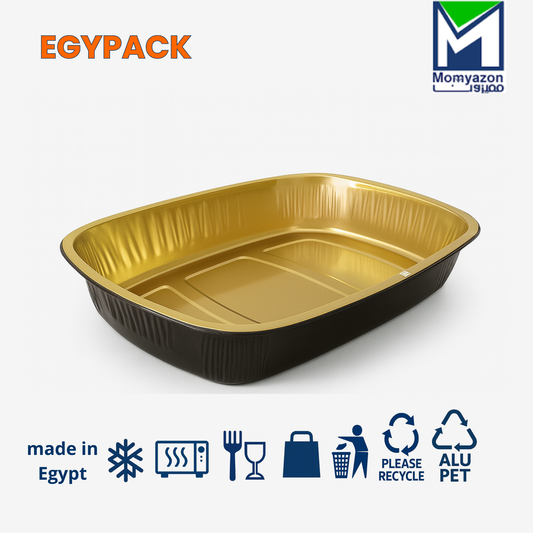 ALUMINIUM MAGIC FOIL TRAY – Microwave, Oven & Refrigerator Safe – with PET Lid – 1750ml – Pack of 50 pcs