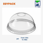 DOME LID FOR PET CUPS – Suitable for 12 oz, 14 oz, 16 oz and 18 oz PET cups (Ø 9.2 cm) - Pack of 200 pcs