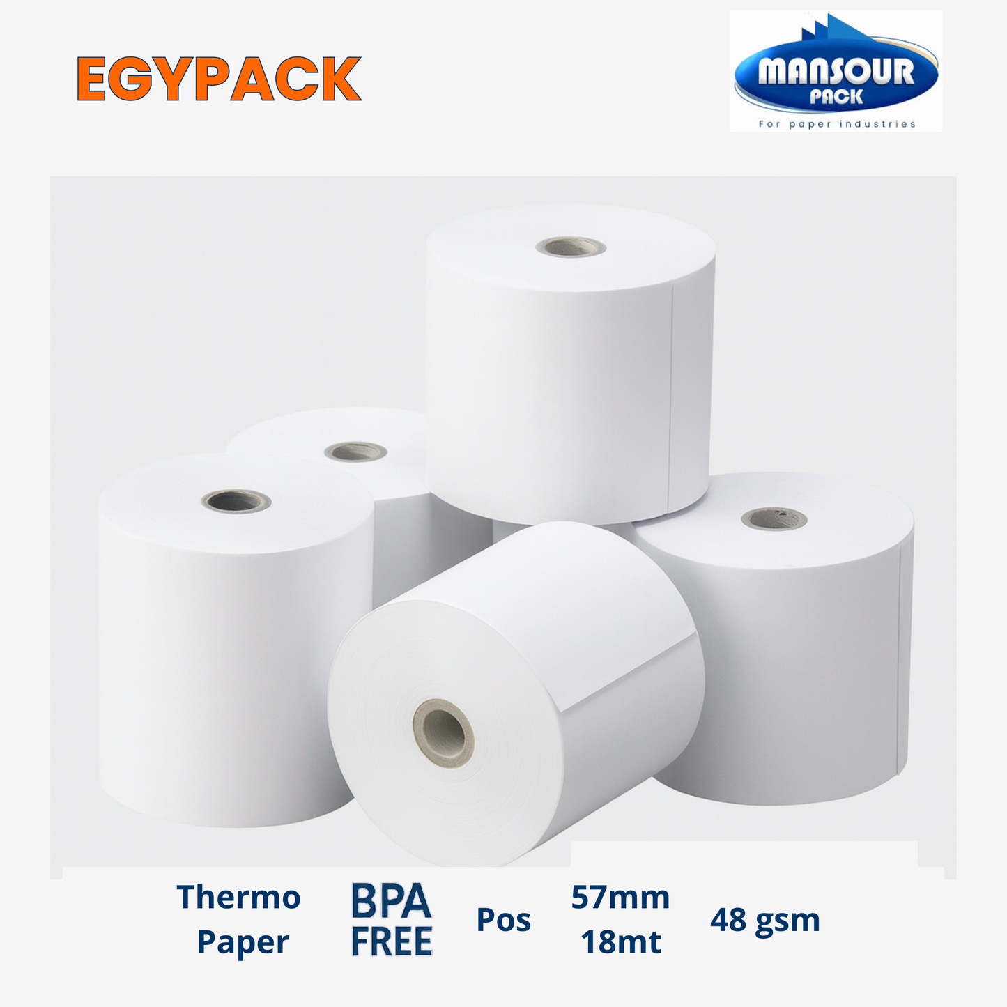 THERMAL ROLL FOR POS BPA FREE – 48gsm – 57mm Width – 18m Length – Pack of 84 rolls