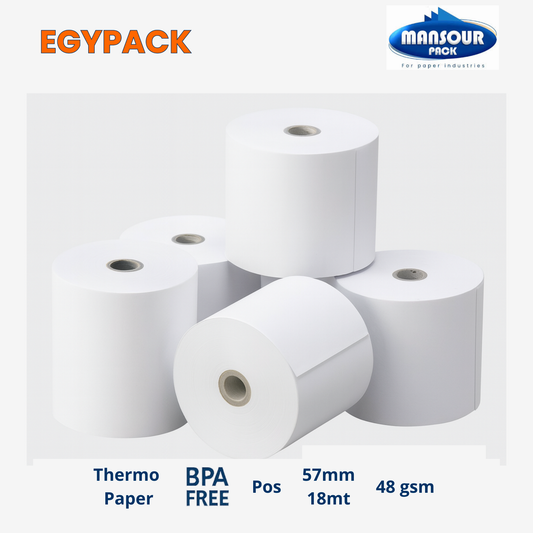 THERMAL ROLL FOR POS BPA FREE – 48gsm – 57mm Width – 18m Length – Pack of 84 rolls